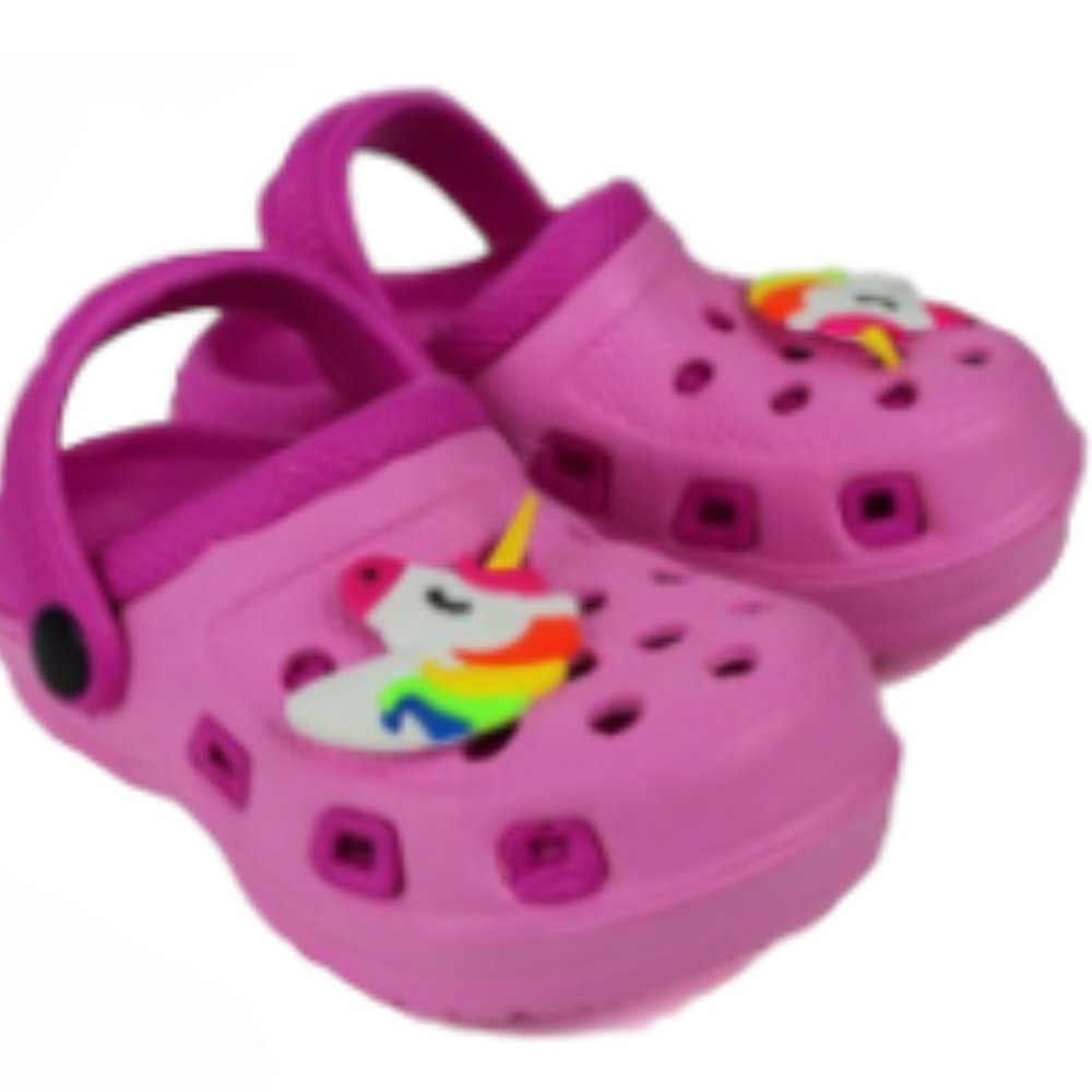 Coastal kick toddler two tone  Pink Fuchsia Crogs Size 8  Baby Infant